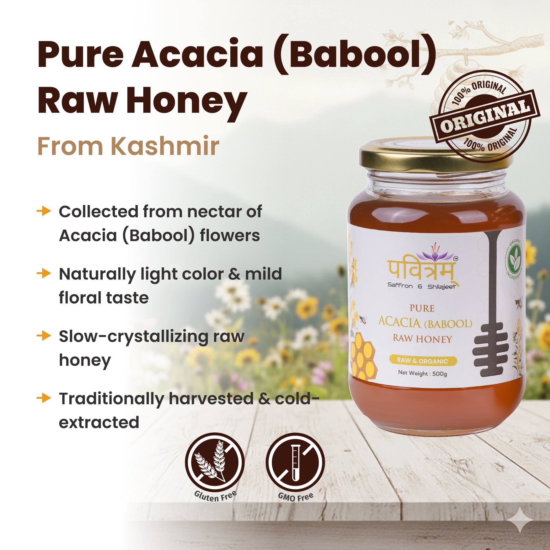 Pure Acacia (Babool) Raw Honey